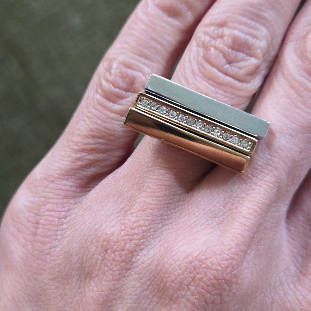 Set Of 3 J Crew Two Tone Rings